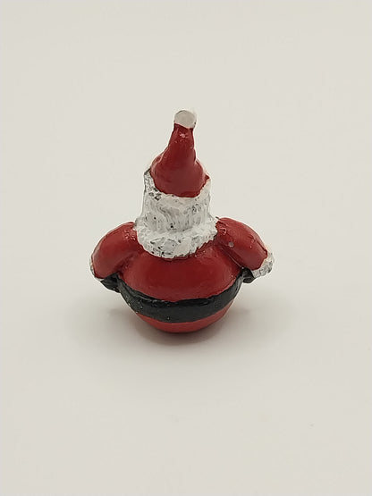Roly Poly Santa Figurine, Handpainted Pewter