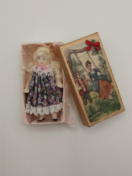 Baby Doll In Box, Purple Floral