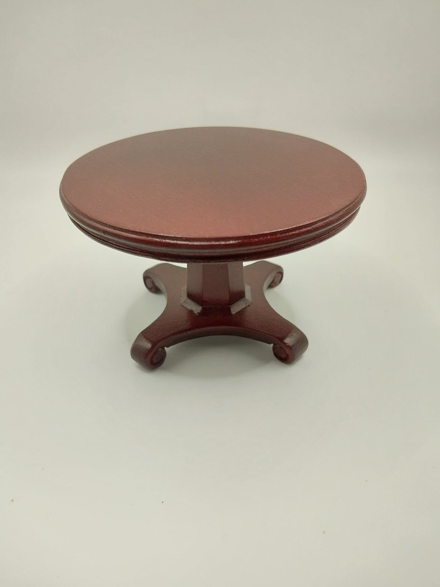Round Dining Table & 4 Press Back Chairs, Mahogany