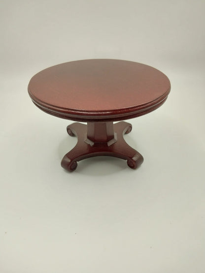 Round Dining Table & 4 Press Back Chairs, Mahogany