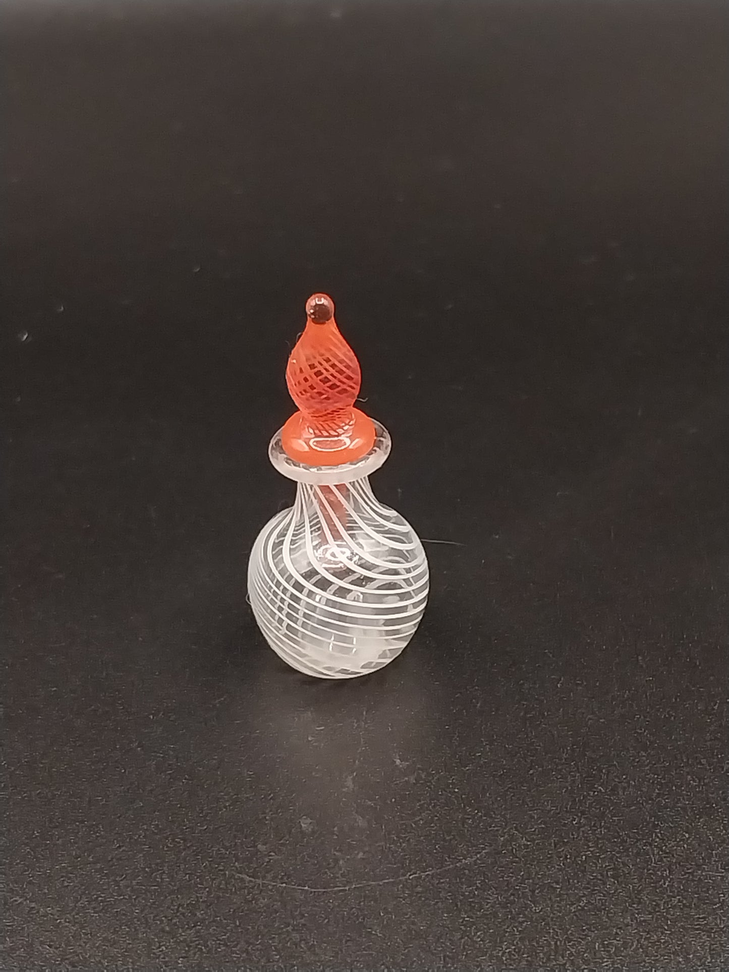 Slovakia Hand Blown Decanter, Swirl, Coral