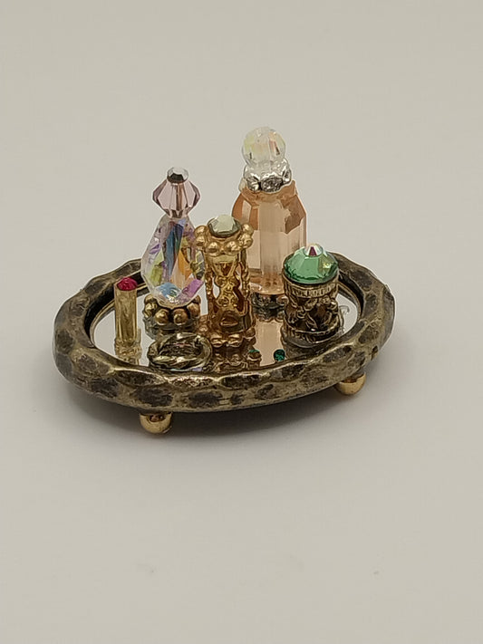 Mirrored Perfume Tray, Brass
