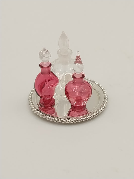 Tray with Perfume Bottles, Sterling Silver
