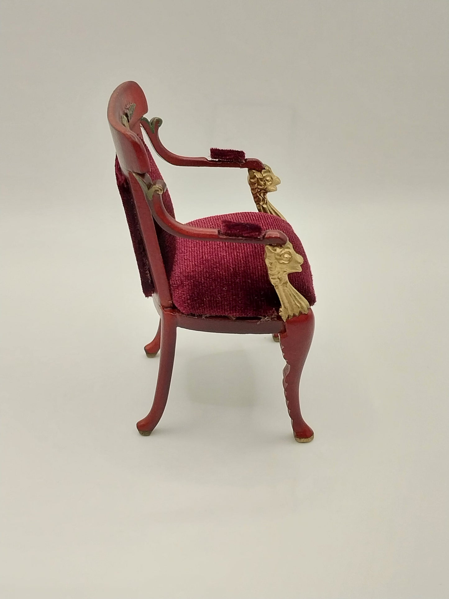 Empire Chair, Burgandy Velvet, Mahogany & Gold