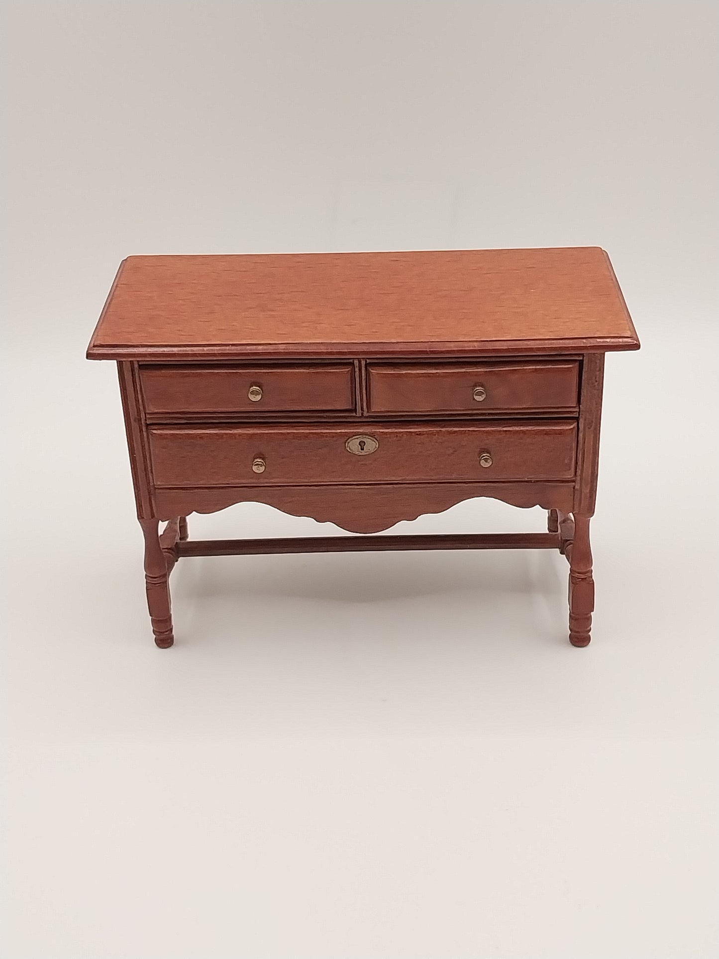 Tudor Table With 3 Drawers, Walnut