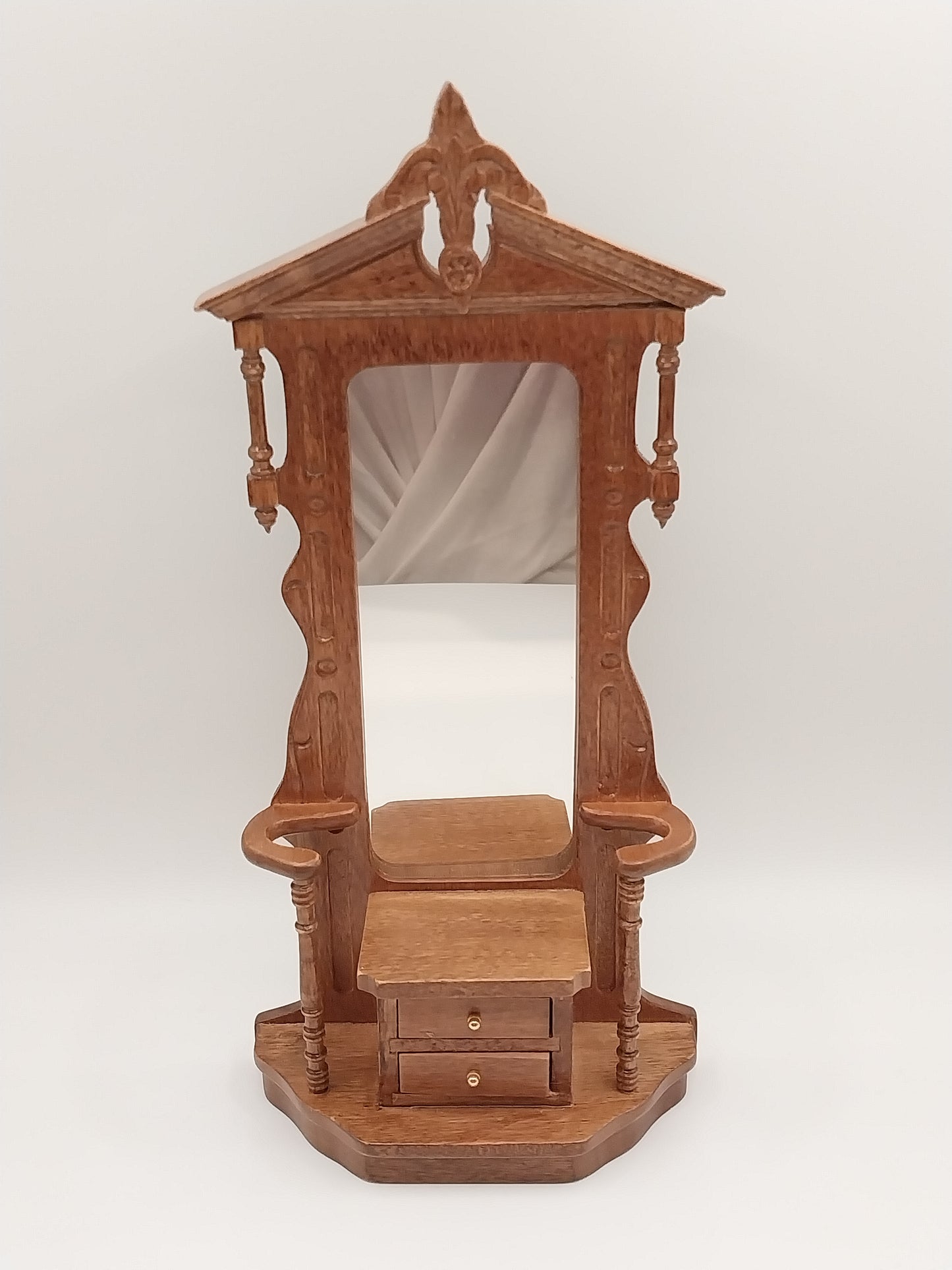 Victorian Mirrored Hall Tree, Walnut