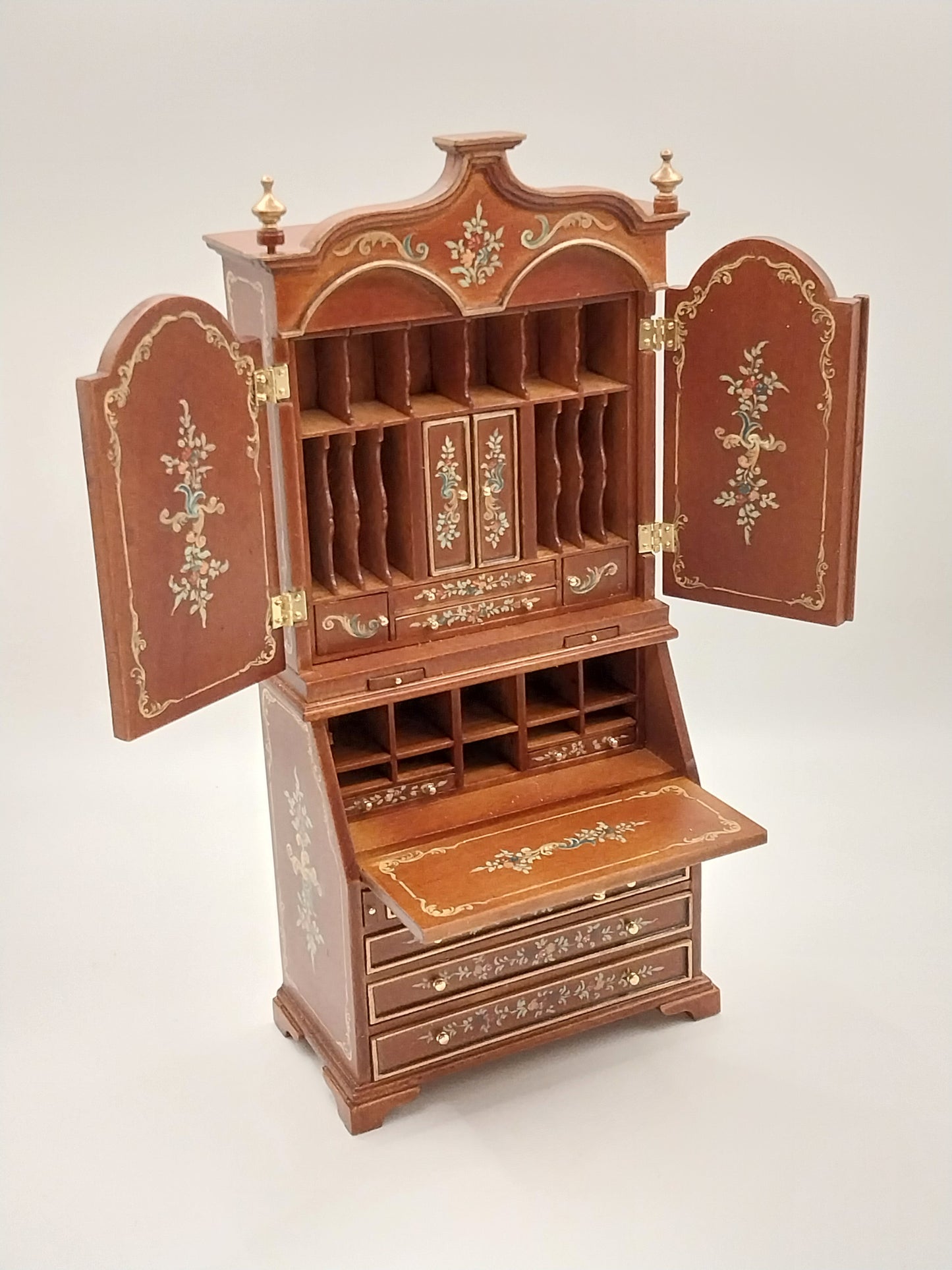 Chinoiserie Secretary Desk, Handpainted, WN