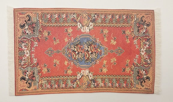 Rug, Medium, Red & Blue Floral
