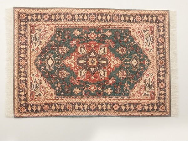 Rug, Medium, Green, Red, & Peach