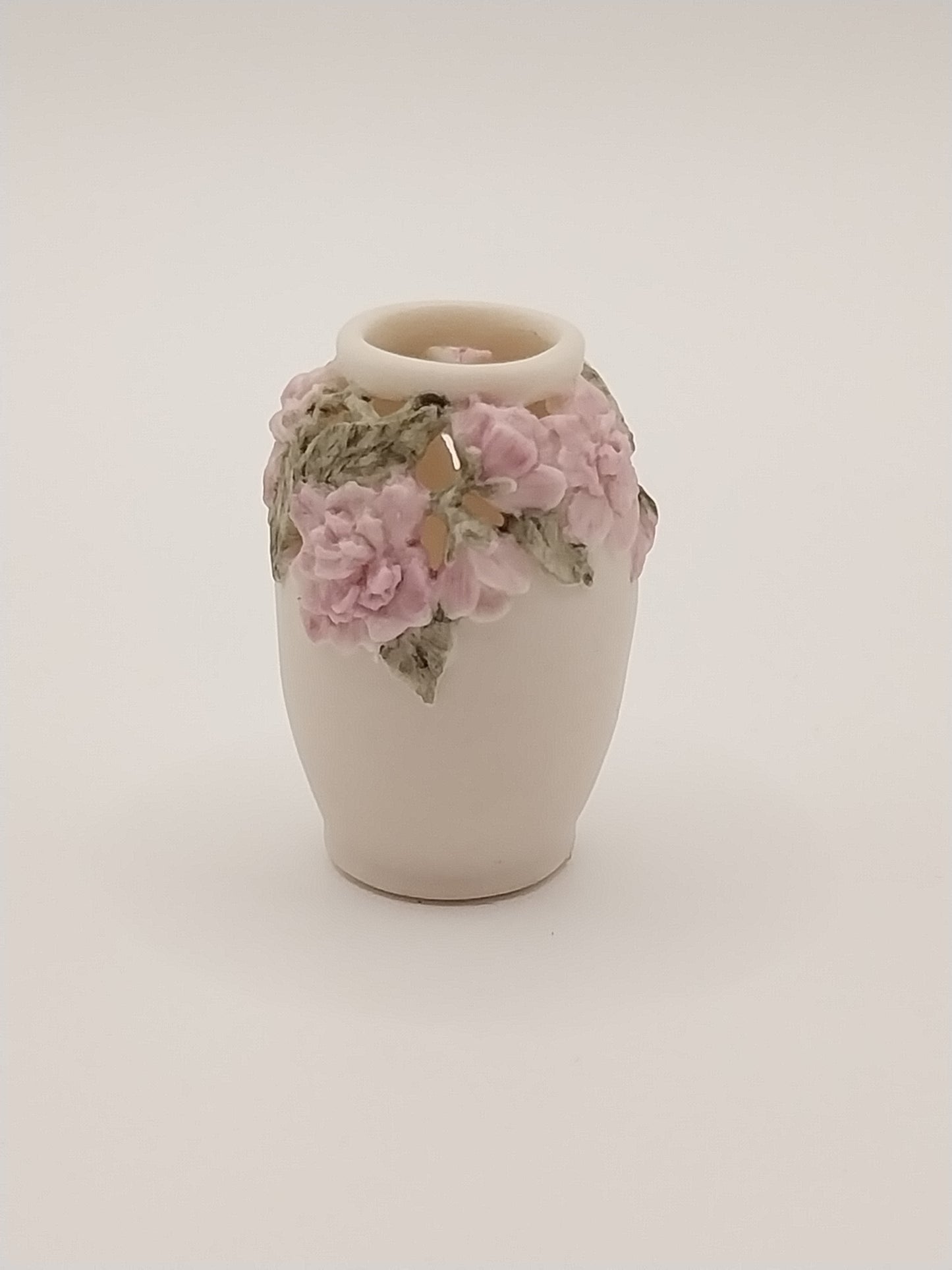 Raised Floral Vase, Cutwork