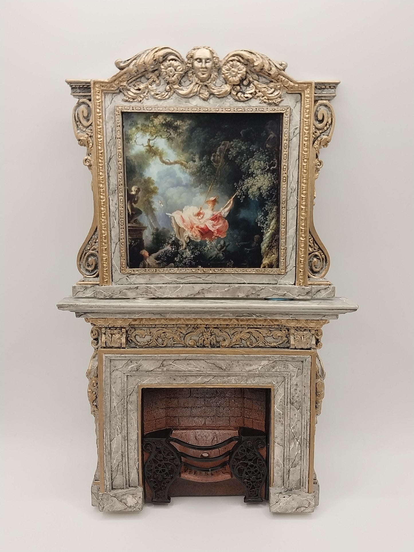 Georgian Gray Marble Fireplace Set