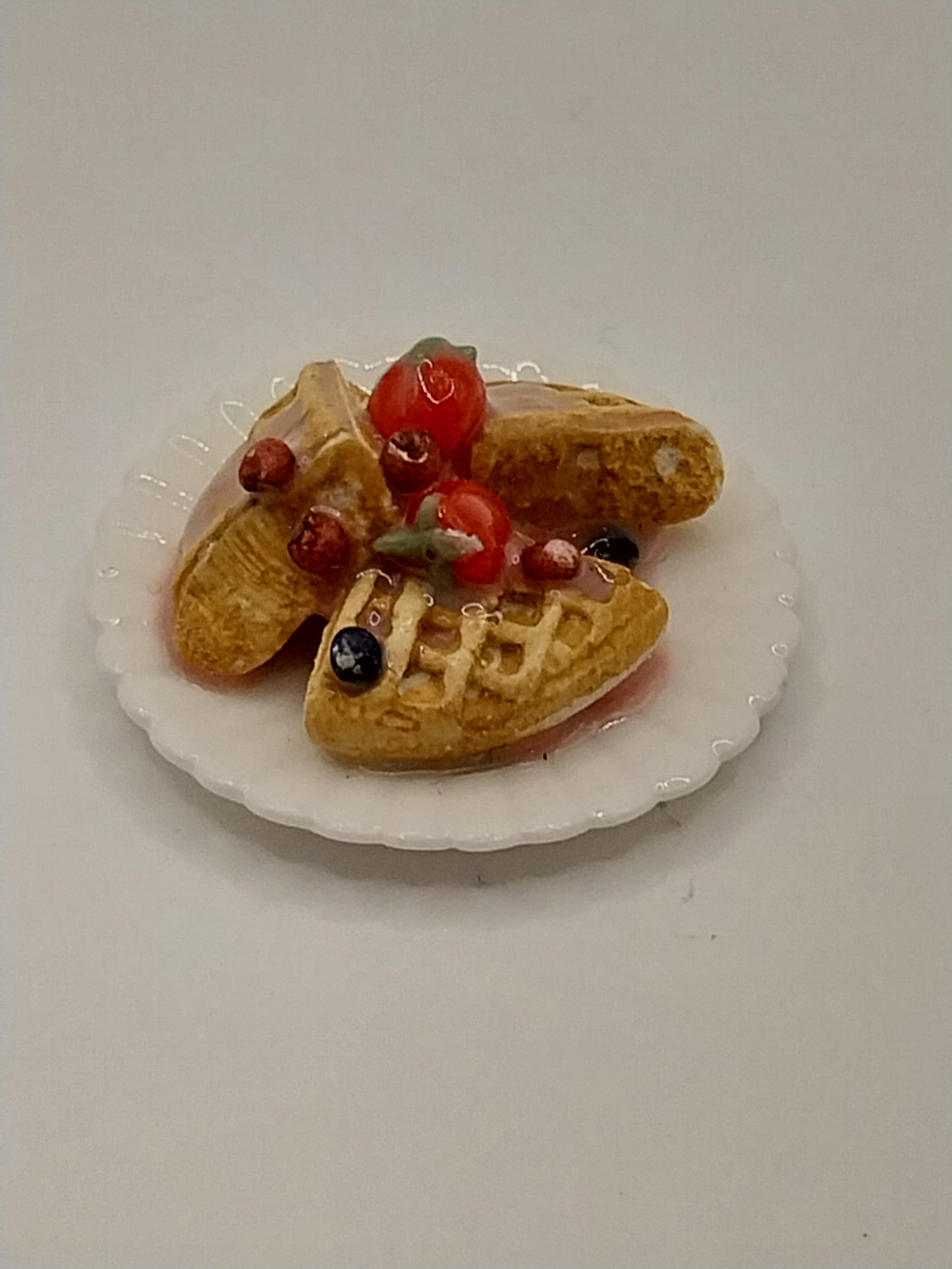 Waffles With Yogurt & Berries On Plate