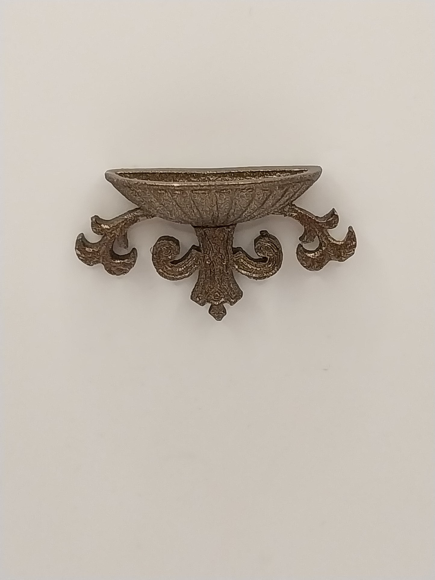 Wall Pocket Vase with Scroll Work, Brass