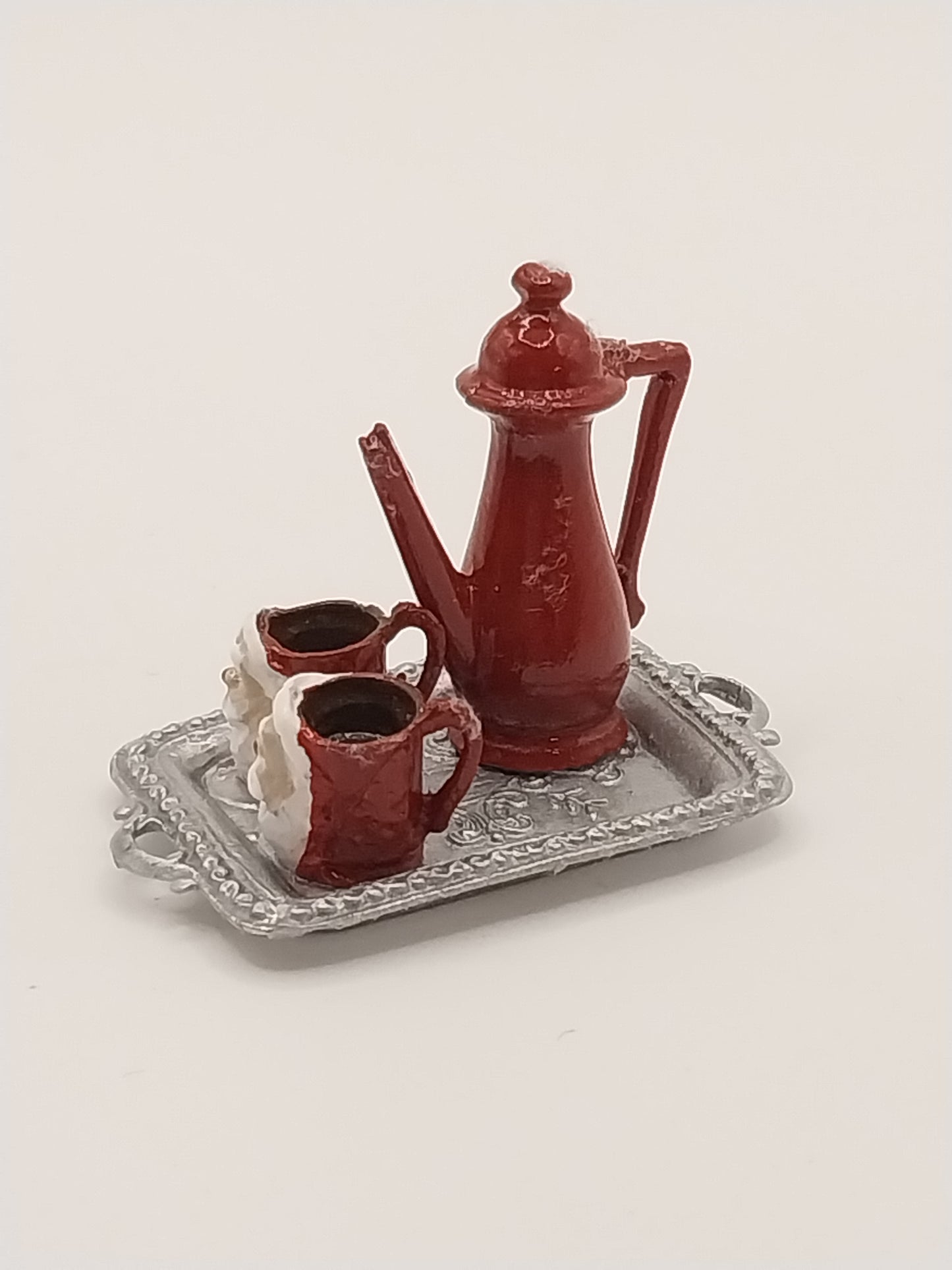 Santa Pitcher & Mugs On Tray