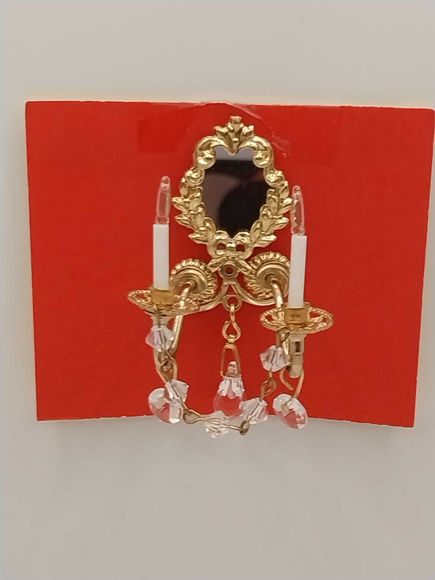 CSK148, 2 Arm Sconce With Oval Mirror & Drops