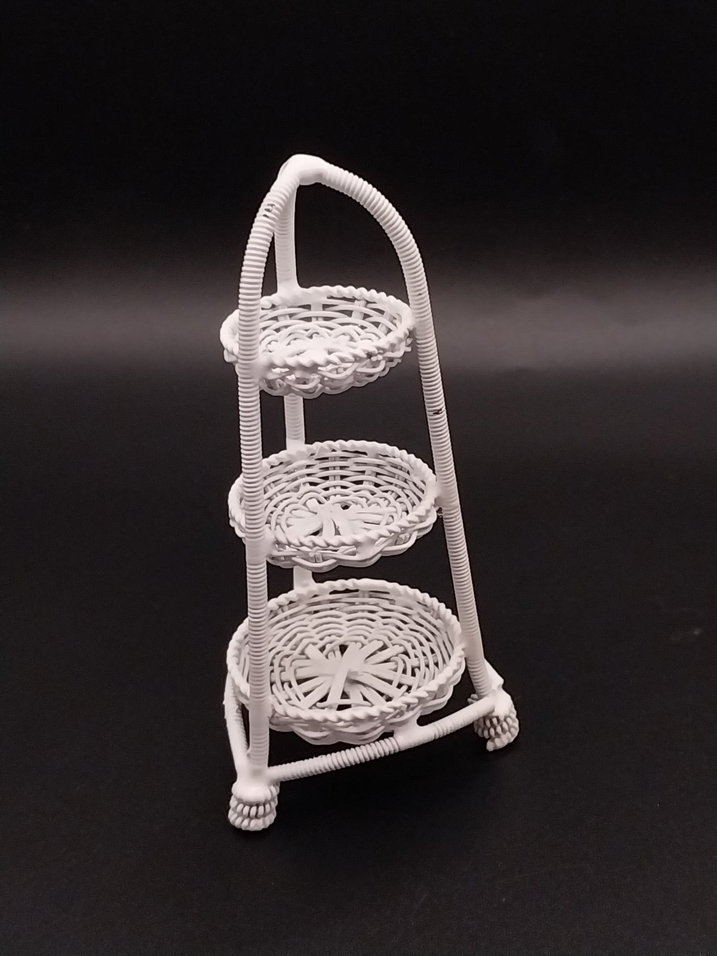 Wire Wicker Flora's Muffin Stand, White