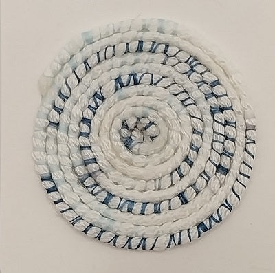 1/4" Scale Braided Rug, Blue & White