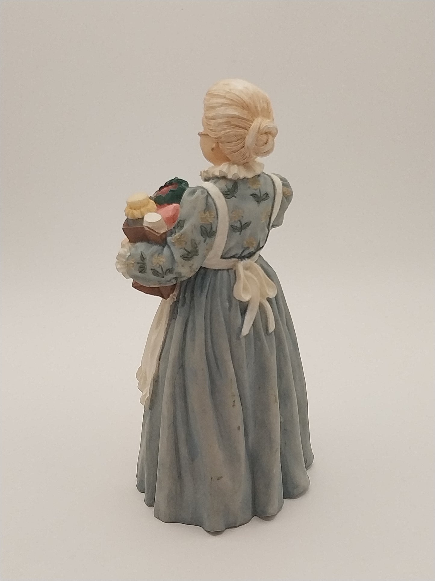 Victorian Grandma Doll With Groceries, Resin