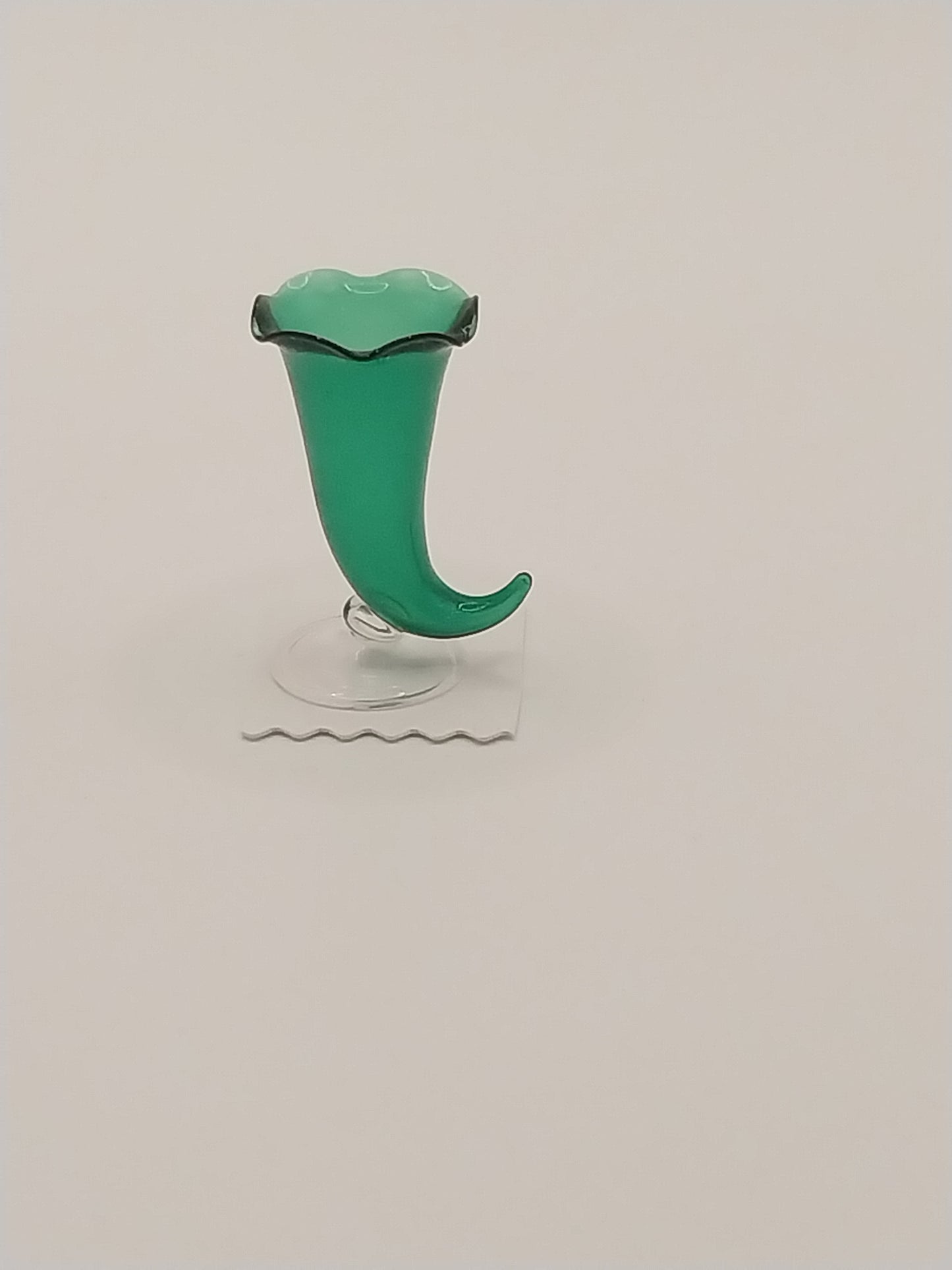 Cornucopia Horn Vase, Green