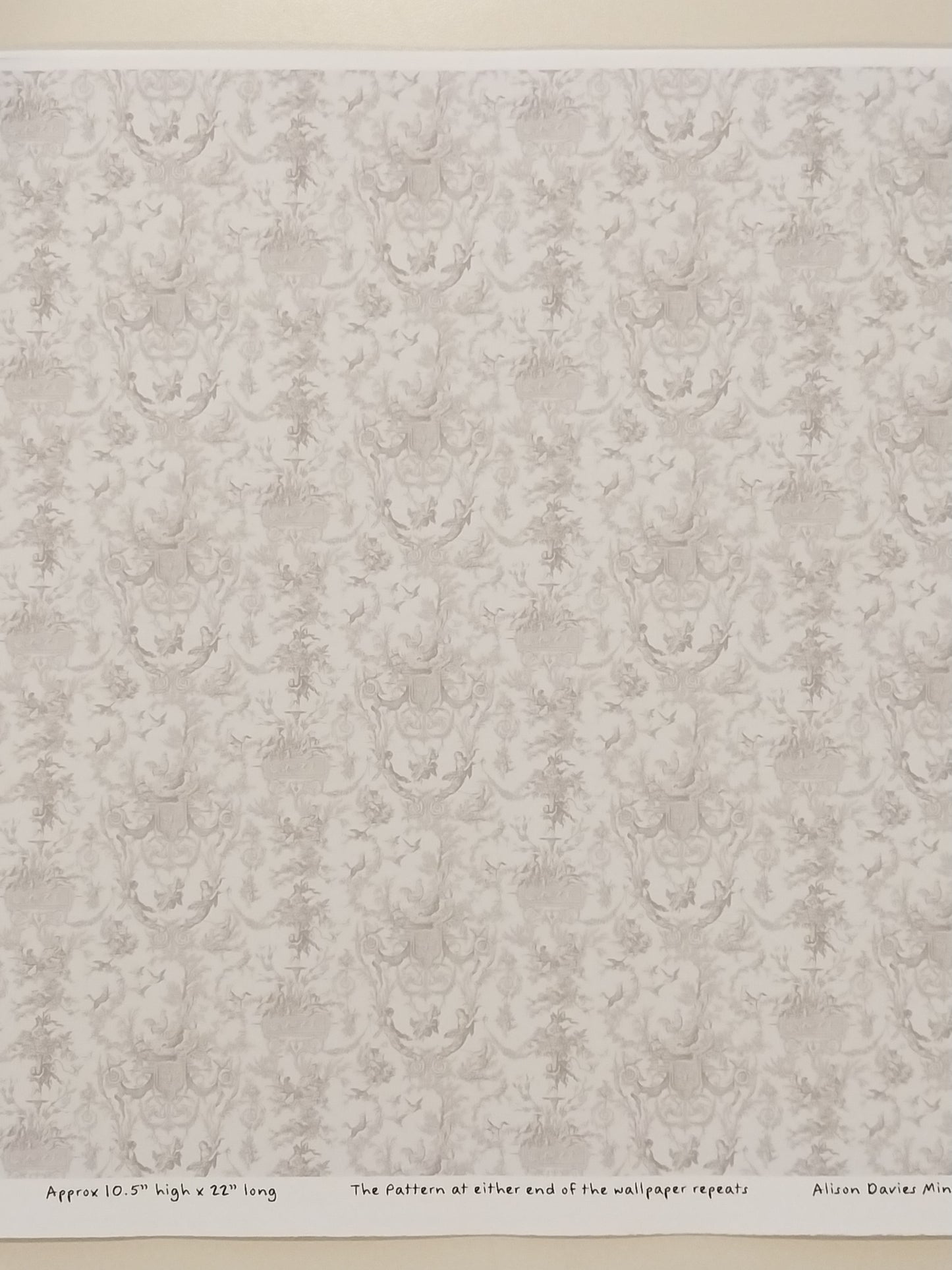 Toile De Jouy, Arabesque French Grey Wallpaper