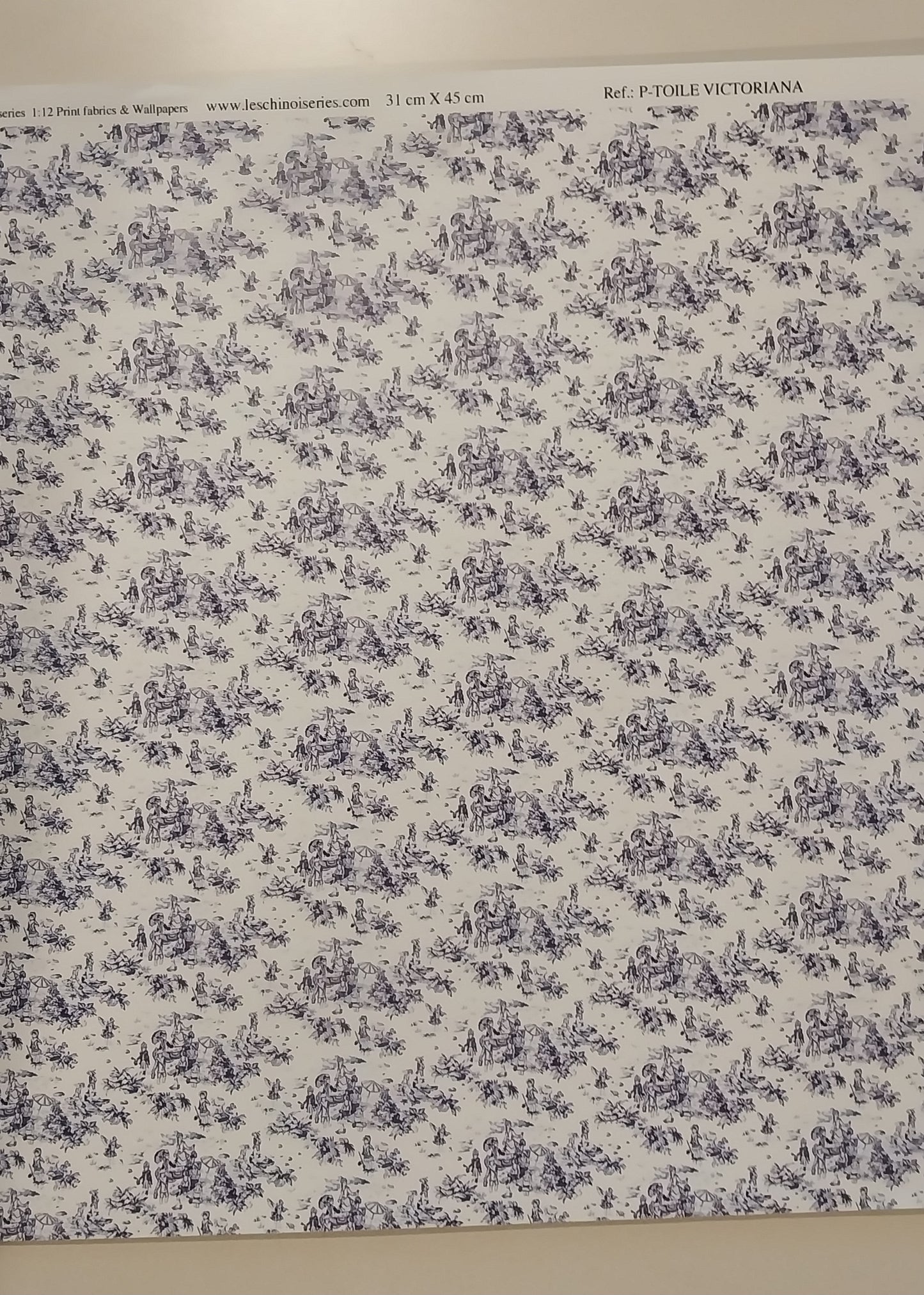 Toile Victorian Blue Wallpaper