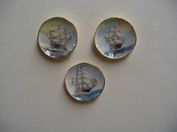 Sailing Ship Dishes, 3pc
