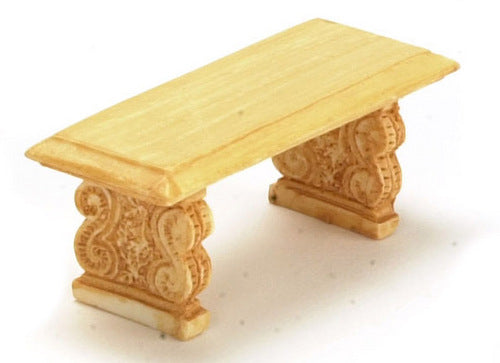 1/2" Scale Garden Bench, Tan