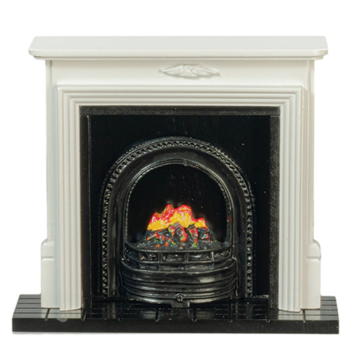 White Fireplace with Insert