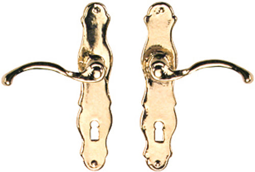 CPS0055, French Door Lever Handle, Brass, Pair