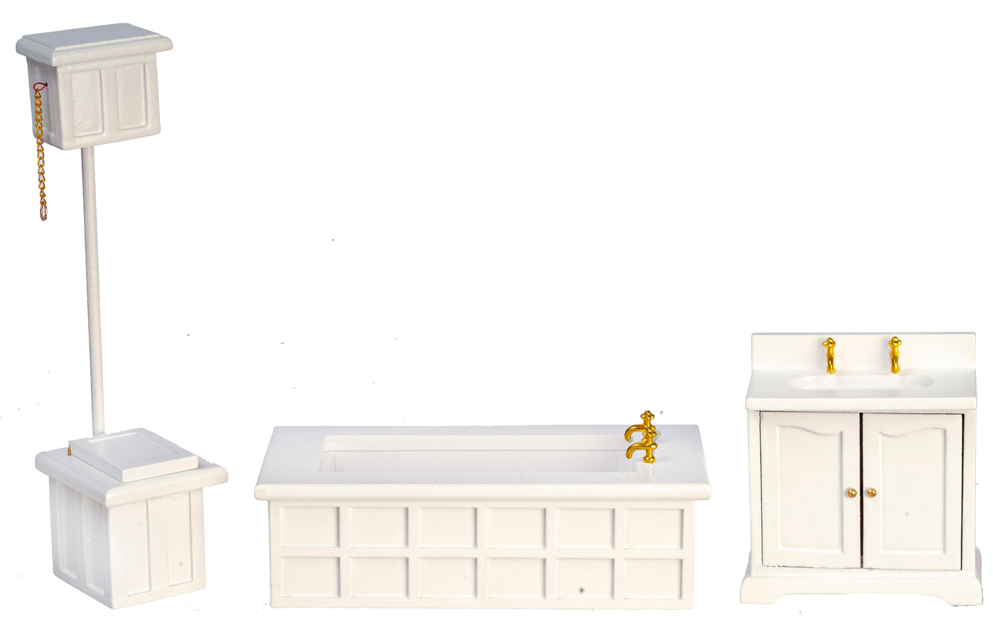 Victorian Bathroom Set, 3pc, White
