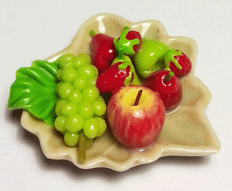Fruit on Ceramic Leaf Tray