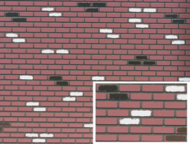 Used Brick, Red & White On Black PVC Brick Sheet