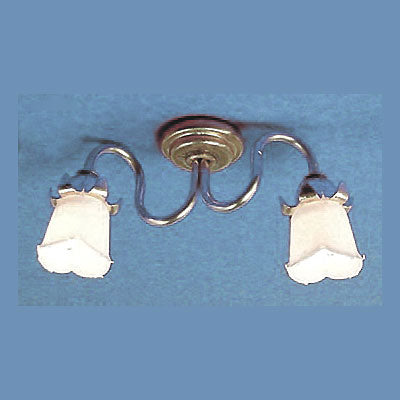 Two Arm Brass Ceiling Fixture Light