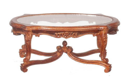 18th Century Glass Coffee Table, Walnut