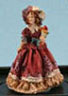 Figurine, Victorian Lady, Burgundy