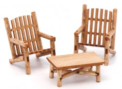 1/4" Scale Log Cabin Chairs and Coffee Table Kit