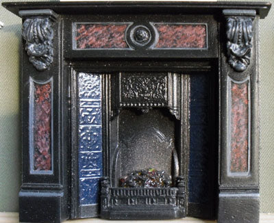 Late Georgia Victorian Fireplace Mantel, Slate, Faux Panels