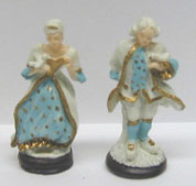 Colonial Couple Figurine Set, 2pc