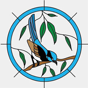 Simulated Stained Glass, Blue Bird