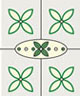 Slim Stain Glass Window, Green Floral