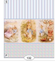 Peter Rabbit Plaid Wallpaper With Border, P