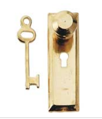 CCB0809, Brass Door Knob With Key Plate, 2pc