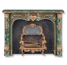 CEA309, Green Marble Fireplace