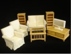 CPW127, Living Room Set, Oak, 8pcs