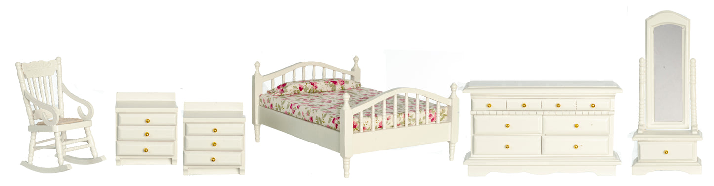 Master Bedroom Set, White, 6pc