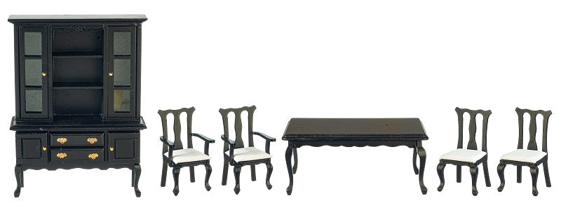 Dining Room Set, Black, 6pc
