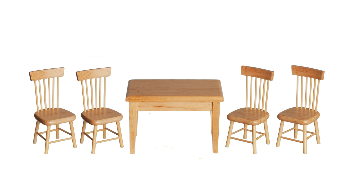 Kitchen Table & Chairs, Oak, 5pc