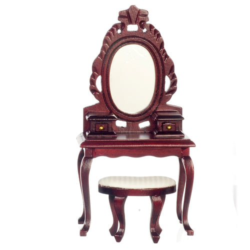 Vanity With Stool, Mahogany
