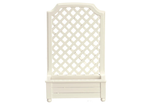 white trellis with planter Tall Planter, Trellis, White – Miniature Designs, Inc