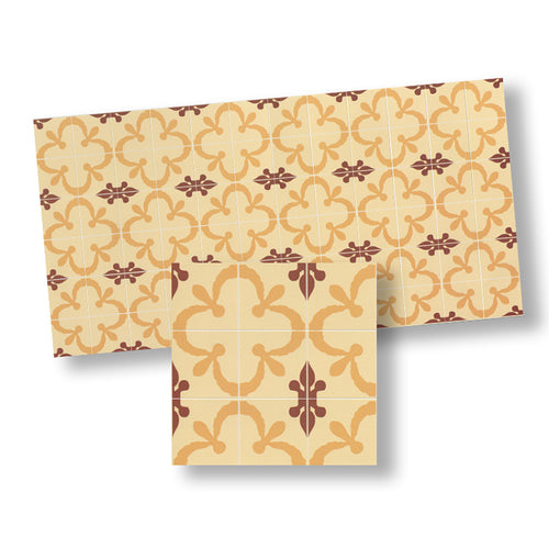 Floor Tile, Tan & Brick Red